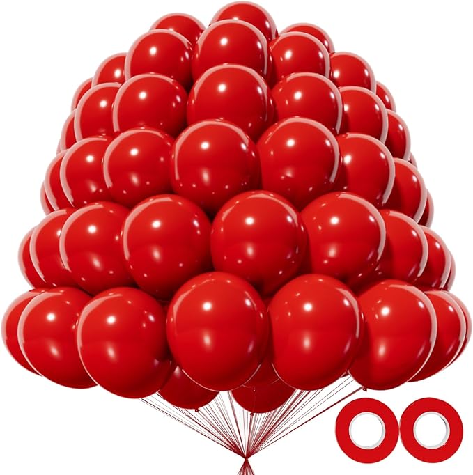 200pcs Red Balloons 5 Inch, Small Mini Latex Balloons by Kawkalsh