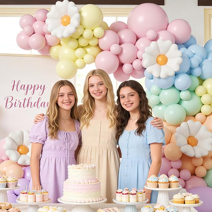 136pcs Pastel Flower Balloon Arch Kit - Image 6