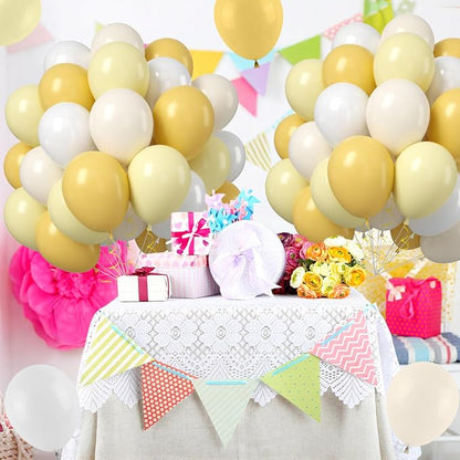 Mustard Yellow White Balloons - Image 4