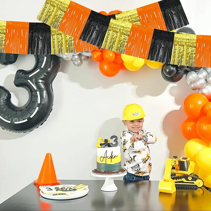 BEISHIDA Gold Orange Black Fringe Garland Banner Wall Tinsel Foil Streamers | - Image 4