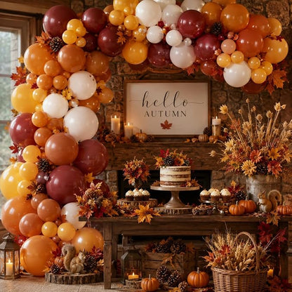 Burnt Orange Brown Balloons, 12 Inch 35PCS Fall Balloons - Image 9