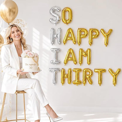52 Pcs Letter Balloons Gold Silver Balloon Banner 16 Inch 2 Sets A- Z Alphabet - Image 5