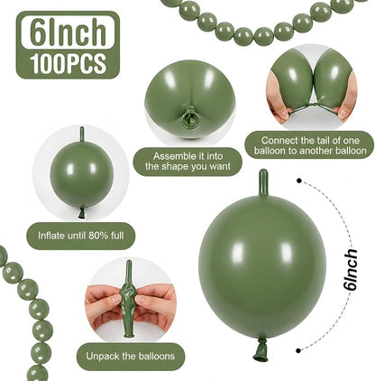 Sage Green Linking Balloons - Image 2