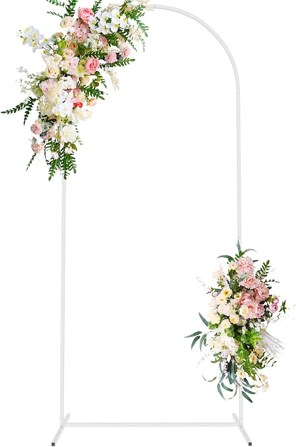6FT Arch Backdrop Stand White Metal Wedding Arch Backdrop Stand | Metal by Wokceer