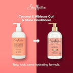 SheaMoisture Curl & Shine Conditioner Coconut & Hibiscus, for Thick, Curly Hair to Moisturize & Soften, 13 oz