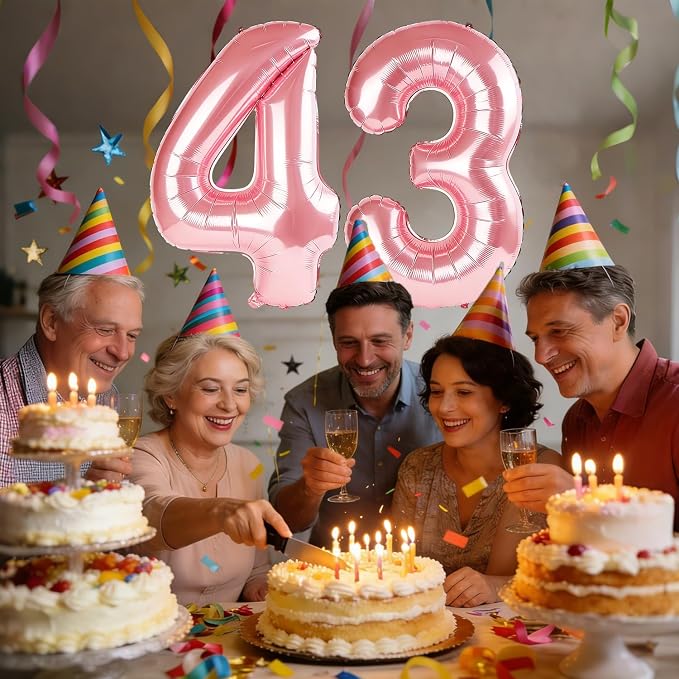 40 Inch Number 43 Balloons for 43rd Birthday Party Decorations, 0-100 Jewelry - Image 2