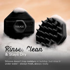 Silicone Scalp Scrubber - Massage Shampoo Brush, Soft Bristles for Hair Growth & Dandruff Removal - Ergonomic Design, Wet & Dry Use, Deep Cleansing Scalp Exfoliator for All Hair Types - Black