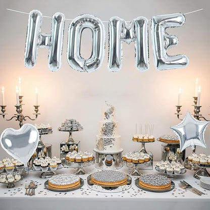 TONIFUL 40 Inch Large Silver Letter HOME Foil Balloons Alphabet Balloons | - Image 4