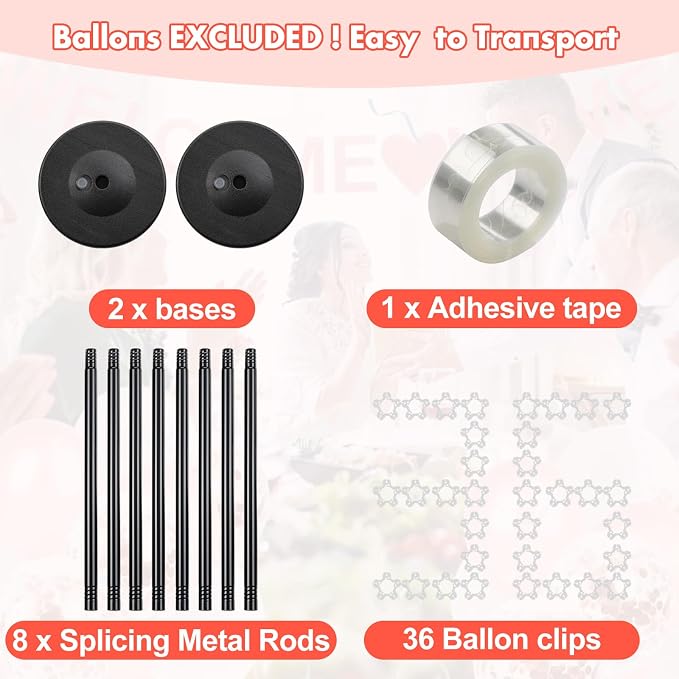 Balloon Stand - Set of 2, 56 Inch Height Adjustable Splicing Metal Pole Balloon - Image 8