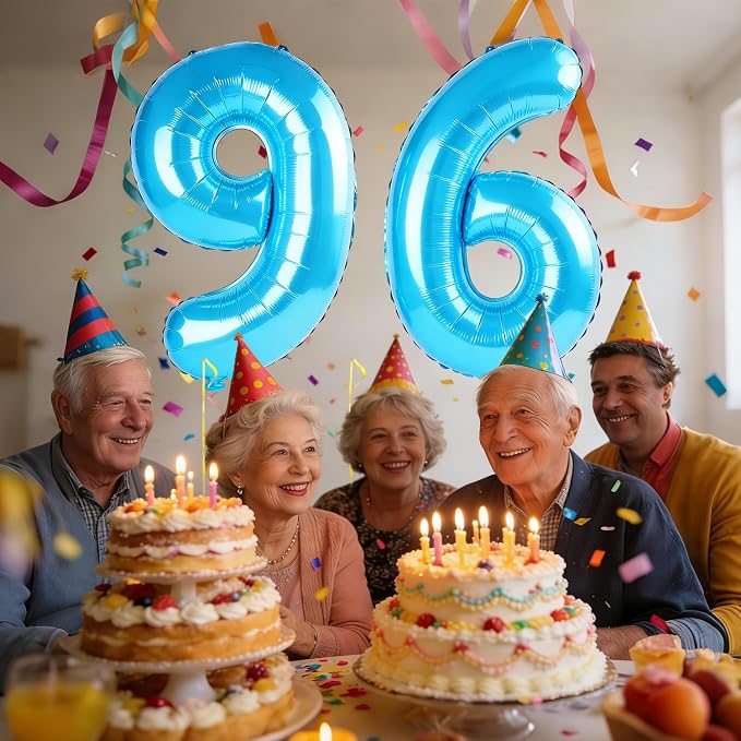 40 Inch Number 96 Balloons for 96th Birthday Party Decorations, 0-100 Jewelry - Image 2