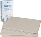 California Design Den 100% Cotton King Pillow Cases Set of 2, 800 Thread Count, Soft Pillow Cases Sateen, Fits King Size Pillows (Beige)