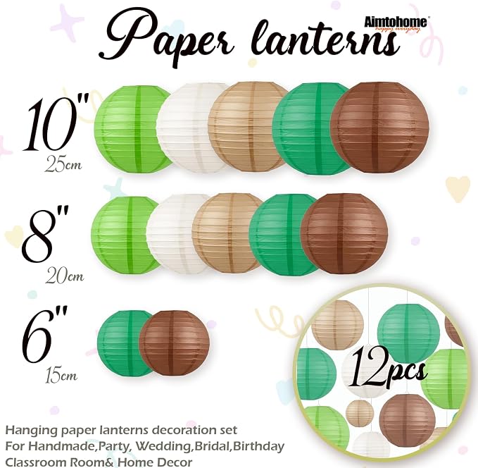 Earth-Tone Paper Lanterns Set - Image 3