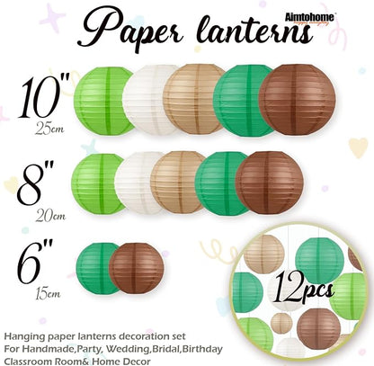 Earth-Tone Paper Lanterns Set - Image 3