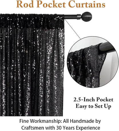 ShinyBeauty 10x10FT Black Sequin Backdrop | Photography & Wedding Background | - Image 4