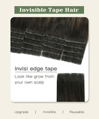 SURNEL Injected Tape in Hair Extensions Balayage Dark Brown to Dirty Blonde Seamless Remy Invisible Tape in Extensions Human Hair 14inch 20 Pcs 30g(#2618,14)