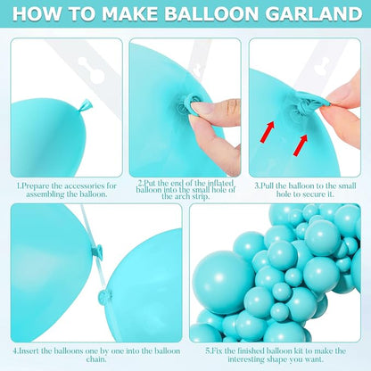 Amandir 153Pcs Teal Balloons Arch Garland Kit Different Size 18 12 10 5Inch | - Image 5
