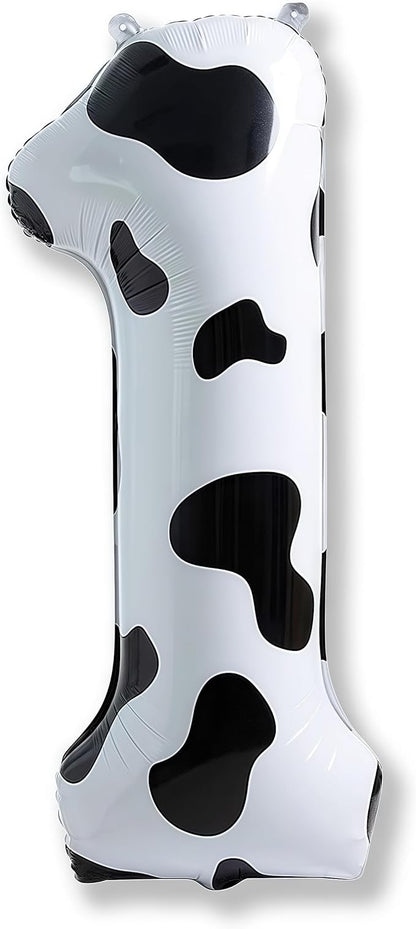 Isndare Cow Print Number 1 Balloon, 40 Inch, Self Sealing, Birthday Decoration by Isndare