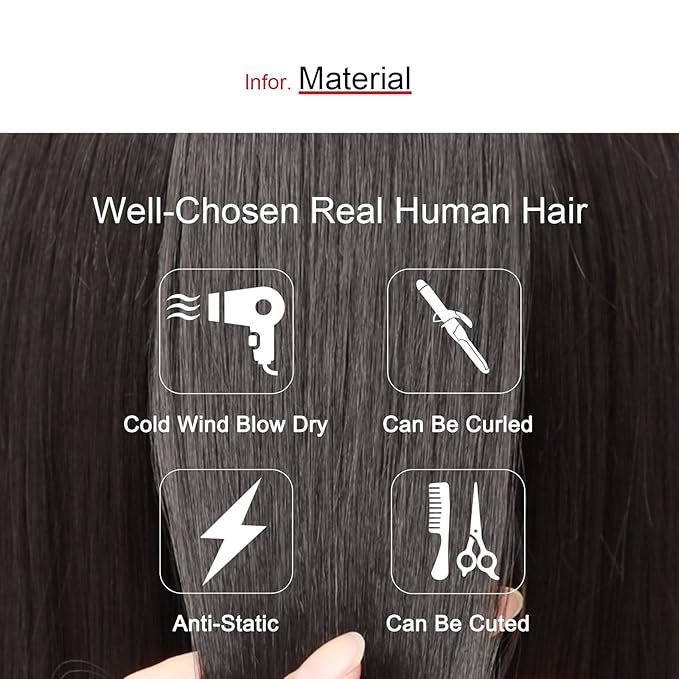 100% Human Hair Topper Machine Hand Made Hair Pieces Clip in Hair Wiglets for Women Thinning Hair,Hair Loss BAZF710 (BR Brown × Hair Length:9.8"(25cm), Base Dimension:2.8"×3.9"(7cm×10cm))