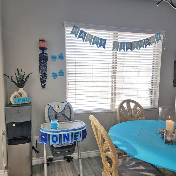 Happy Birthday Banner With Shiny Gold Letters, Swallowtail Design Hanging Signs - Image 3