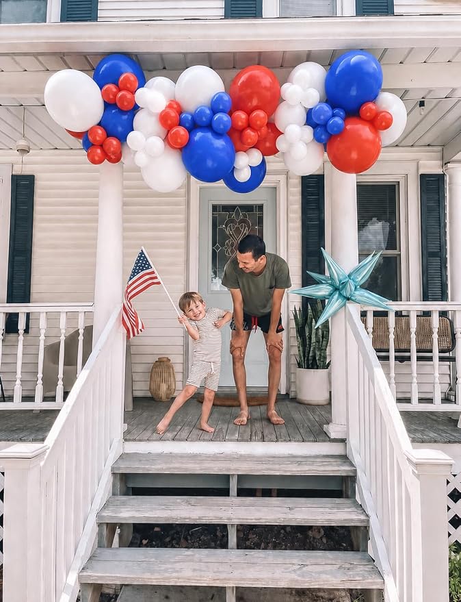 Red White and Blue Balloons for Birthday Baby Shower Party Decor, 4th of July - Image 3