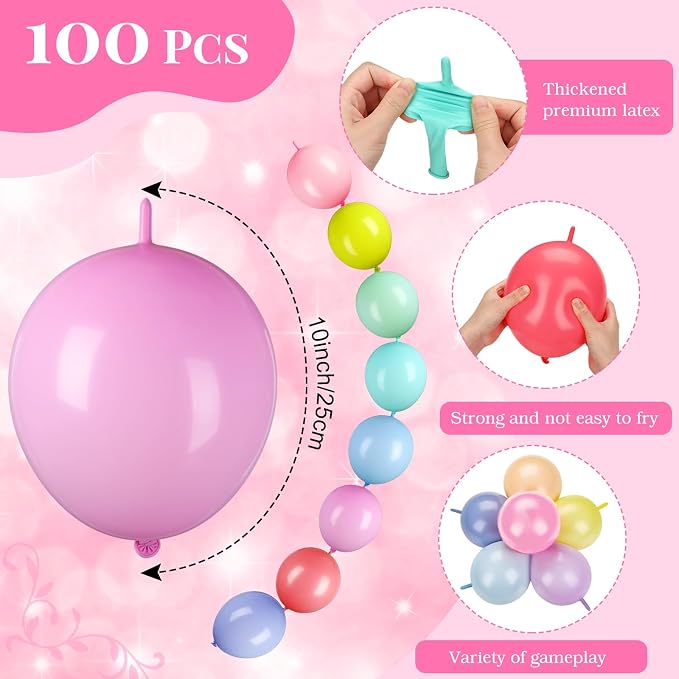 100 Pcs Link Balloon Quick Linking Latex Connected Balloons Linkable - Image 2