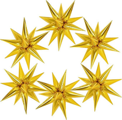 72 Pcs Star Balloons Foil Explosion Balloons Magic 12 Point Star Cone Balloon by Unknown