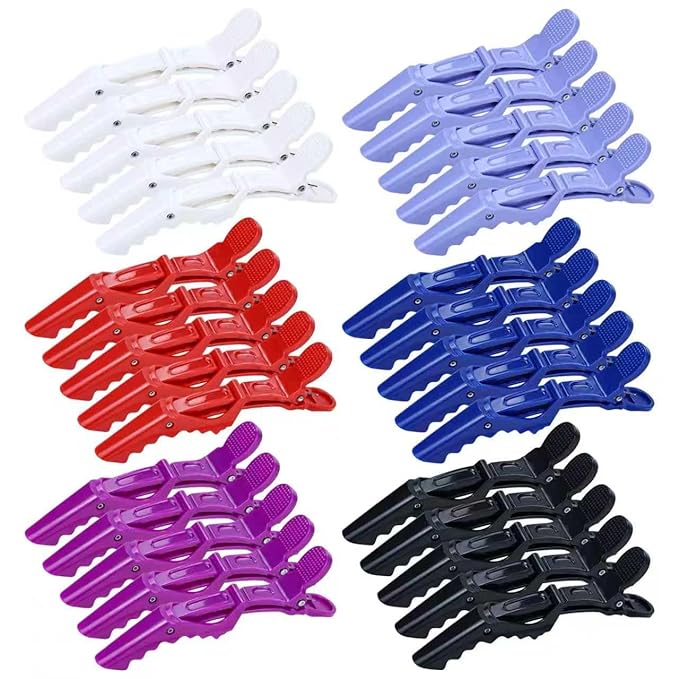 30 Pieces Professional Plastic Alligator Hair Clips for Hair Salon Styling Sectioning Duckbill Hair Clips Barrettes Pins Accessories for Men Women Girls Teens (Multicolor B)