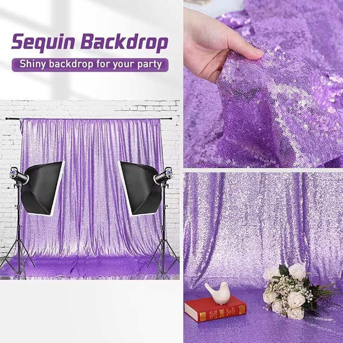 Eternal Beauty Lavender 3mm Sequin Backdrop 8x10 Ft - Image 4