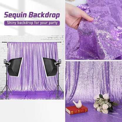 Eternal Beauty Lavender 3mm Sequin Backdrop 8x10 Ft - Image 4