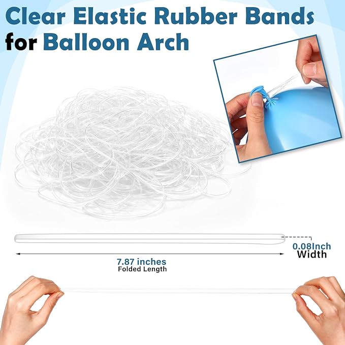 Eaasty 100 Pcs Clear Rubber Bands - Image 2
