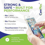 CARE PLUS Latex-Free Vinyl Gloves Clear Small Size 100 Count | Heavy Duty, Non-Sterile, Powder-Free, Rubber | Food Prep, Kitchen & Cleaning Gloves, Ideal for Professional Use