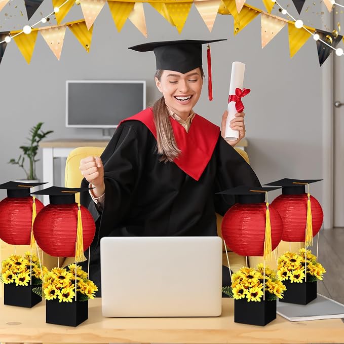 Silipull 6 Sets Graduation Table Centerpieces Hot Air Balloon Party Decorations - Image 2