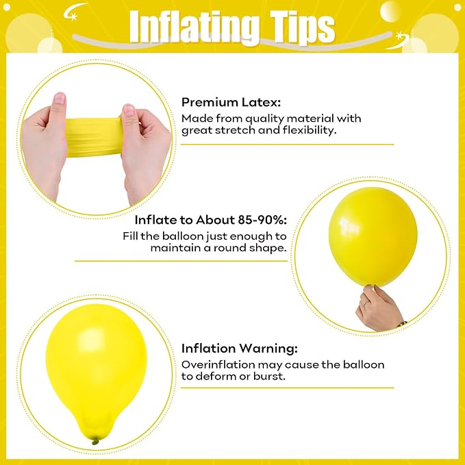 Yellow and White Balloons, 12Inch Pastel Yellow White Gold Confetti Balloons - Image 8