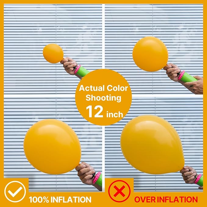 PartyWoo Mustard Yellow fall Latex Helium Birthday Balloons 101pcs | 12 Inch - Image 4