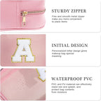 YOOLIFE Initial Birthday Gifts for Girls Kids Clear Makeup Bag Preppy Cosmetic Bags Organizer Travel Essentials Pink Gifts for Girls Teen Girlfriend Teacher Kids Birthday Gift Preppy Stuff M