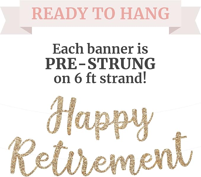Pre-Strung Happy Retirement Banner - Image 3