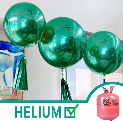 PartyWoo Metallic Green Balloons 4pcs Chrome Green Color 36 Inch | Balloons - Image 5