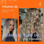 Full Shine 24 Inch Hair Extensions Real Human Hair Clip ins Balayage Brown Seamless Human Hair Clip in Extensions Ash Brown Ombre Cool Blonde Real Remy Hair Extensions 7 Pcs 120 G