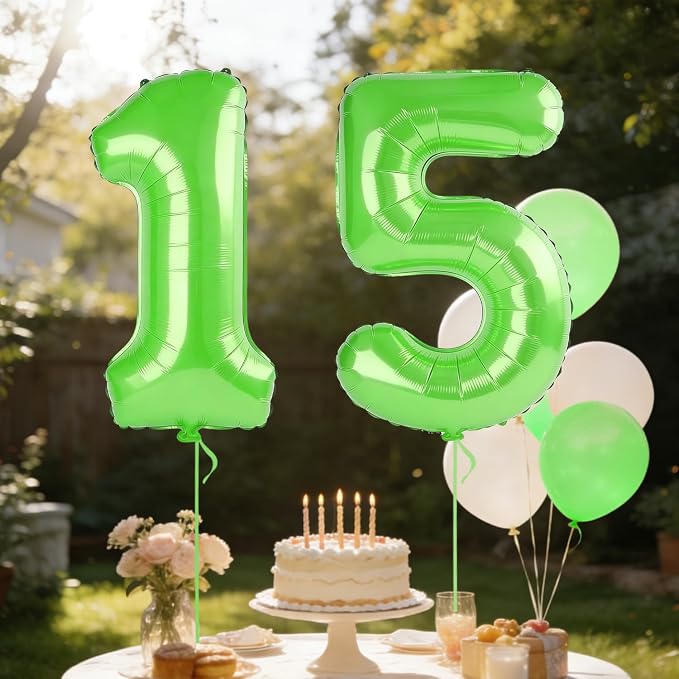 40 Inch Number 15 Balloons for 15th Birthday Party Decorations, 0-100 Fruit - Image 3