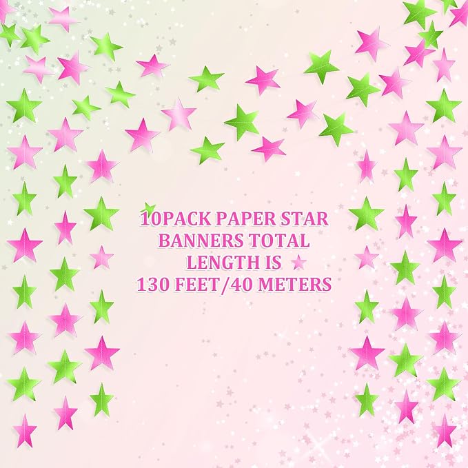 Patelai Glitter Star Garland Banner 2026 Graduation Decor 130 Feet Star Hanging - Image 2