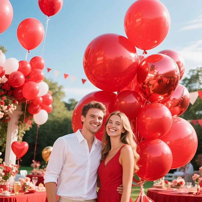 32Pcs Red Big Balloons 18 Inch, Round Large Latex Party Balloons - Image 6