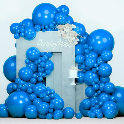 PartyWoo Pearl Blue Balloons 140pcs Sky Blue Color 18 12 10 5 Inch | 18 12 10 5 by PartyWoo