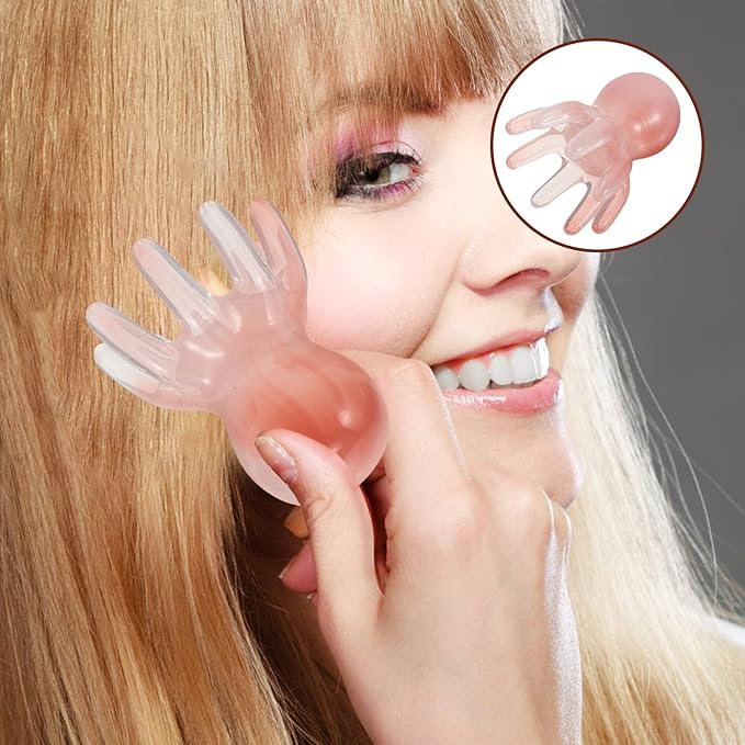 Mikinona Octopus Scalp Massager Comb 2Pcs, Manual Meridian Scalp Scrubber Claw Acupressure Tool for Head, Neck, and Back Massage, Pink Hair Care and Relaxation Device