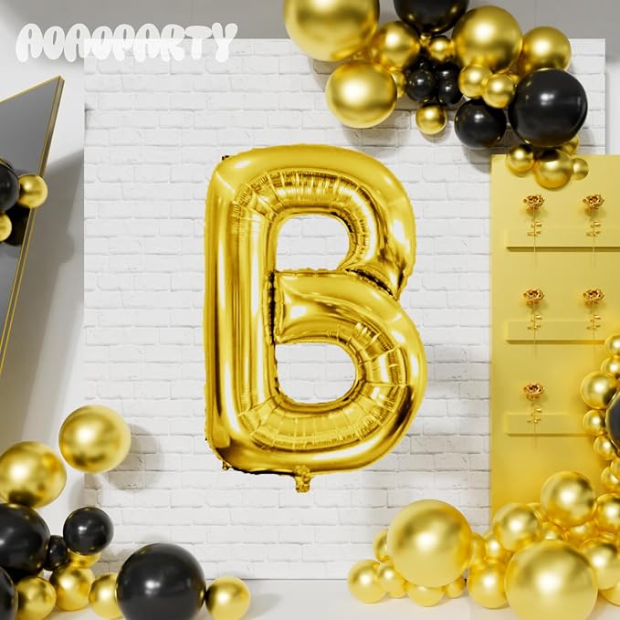 Letter Balloons Gold 40 Inch B Large Giant Big Foil Mylar Balloon | - Image 4