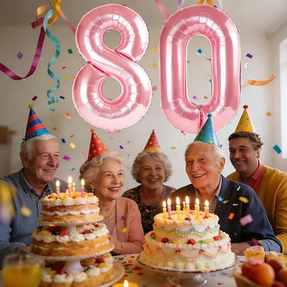40 Inch Number 80 Balloons for 80th Birthday Party Decorations, 0-100 Jewelry - Image 2