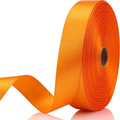 7/8 Inch 60 Yards Orange Satin Craft Ribbon-Single Face Polyester Ribbon by Unknown
