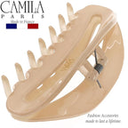 Camila Paris CP3122 French Hair Clip for Women, Beige, Girls Hair Claw Clip Jaw Fashion Durable and Styling Hair Accessories for Women, Luxury Ladies Strong Hold No Slip Grip Clamp, Made in France