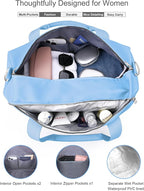 Gym Bag for Women Girls with Shoe Compartment & Wet Pocket - Duffle Bag for Travel Sports Fitness Workout Athletic, 19"-Medium, Blue