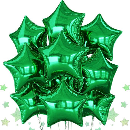 Green Star Balloons Foil, 18 Inch Metallic Stars Balloon by BIAPIAN