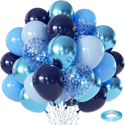 Zesliwy Blue Balloons Set with Confetti, Party Decor | Navy by Zesliwy